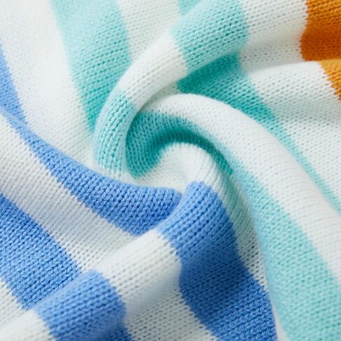 سترات للفتيات من Aermony بأكمام طويلة وسترة مخططة كبيرة الحجم للأطفال محبوكة برقبة دائرية وبلوفرات علوية in Kuwait