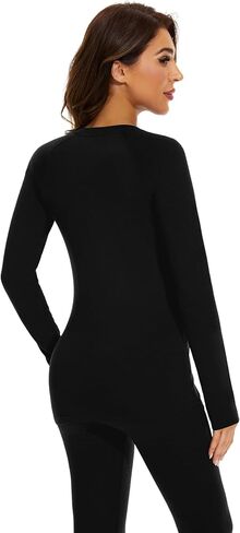 Women's 100% Merino Wool Base Layer Sets Lightweight Active Base Layer for Ski in Kuwait