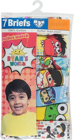 Ryan's World Boys' 100% Combed Cotton Underwear Briefs Multipacks in Sizes 2/3t, 4t, 4, 6 and 8 in Kuwait