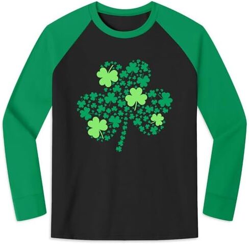 IIMMER Kids St. Patrick's Day Raglan Long Sleeve Patchwork Shirt 1-10 Years in Kuwait