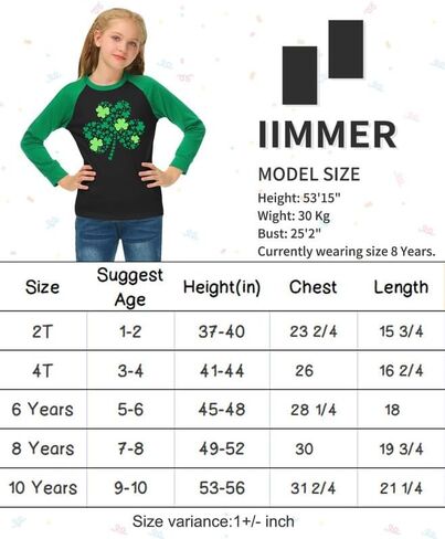 IIMMER Kids St. Patrick's Day Raglan Long Sleeve Patchwork Shirt 1-10 Years in Kuwait