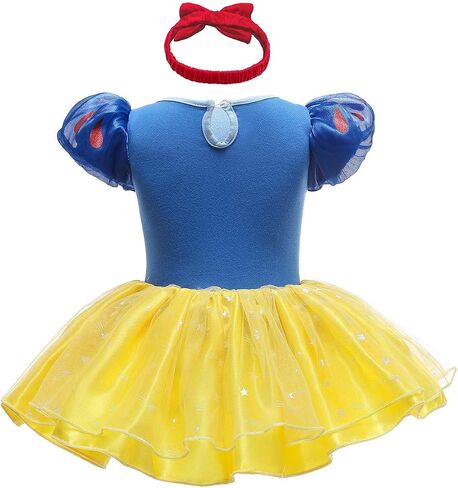 HIHCBF Baby Toddler Girls Christmas Snow White Costume Halloween Princess Birthday Party Cotton Romper Tutu Dress w/Headband in Saudi Arabia