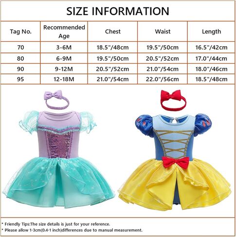 HIHCBF Baby Toddler Girls Christmas Snow White Costume Halloween Princess Birthday Party Cotton Romper Tutu Dress w/Headband in Saudi Arabia