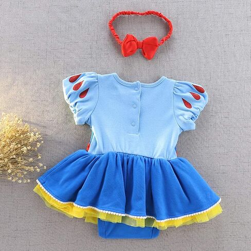 HIHCBF Baby Toddler Girls Christmas Snow White Costume Halloween Princess Birthday Party Cotton Romper Tutu Dress w/Headband in Saudi Arabia