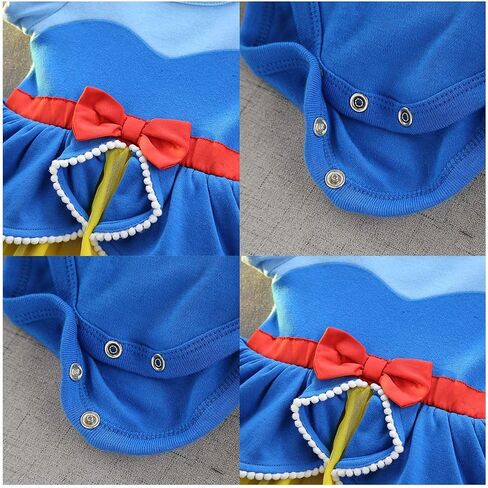 HIHCBF Baby Toddler Girls Christmas Snow White Costume Halloween Princess Birthday Party Cotton Romper Tutu Dress w/Headband in Saudi Arabia