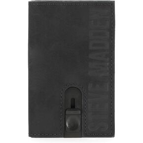 ستيف مادن محفظة بطاقات بتصميم بسيط منبثق ونافذة لبطاقة الهوية، اسود، 2.5 × .5 × 4 in Kuwait