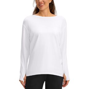 Soothfeel Long Sleeve Workout Shirts for Women Loose Fit Yoga Running Athletic Shirts Cotton Active Tops with Thumb Hole in Saudi Arabia