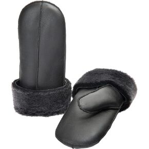 Zessano Women's Premium Shearling Sheepskin Leather Fur Mittens - Ladies' Classic Sheepskin Mittens