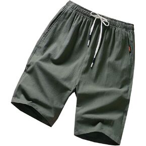 GUNLIRE Big Boy's Linen Shorts Summer Drawstring Elastic Waist Casual Shorts for Boys with Pockets in Kuwait