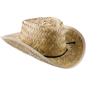 Bedwina Straw Cowboy Hat - Cowboy/Cowgirl Western Themed Costume Accessory, Men Women Sun Party Hat, Theme Party Supplies, Favor and Play Dress-Up, Adult Size in Kuwait