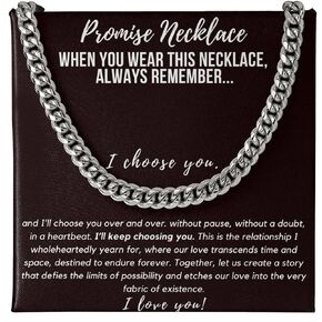 Mapileng Promise Necklace For Him, Promise Cuban Chain Necklace for Him, Promise Gifts For Him,Boyfriend Promise Necklace, Gift For Boyfriend, Guy Valentine Gift, Boyfriend Birthday Gift in Kuwait