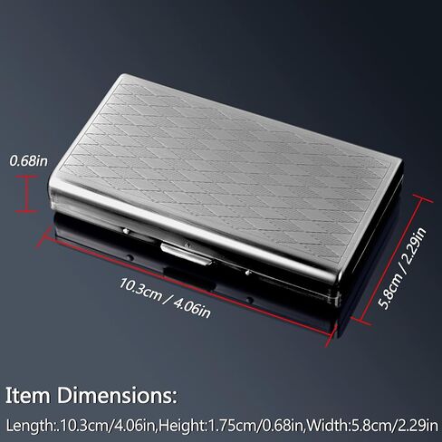 Retro Metal lozenge space pattern case,14 Capacity,Metal Plated Metallic Glossy Black,Double-Sided,Bank Card case, Cash Box(100mm King Size) (gun black) in Saudi Arabia
