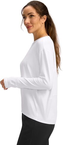 Soothfeel Long Sleeve Workout Shirts for Women Loose Fit Yoga Running Athletic Shirts Cotton Active Tops with Thumb Hole in Saudi Arabia
