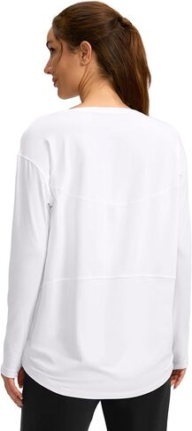 Soothfeel Long Sleeve Workout Shirts for Women Loose Fit Yoga Running Athletic Shirts Cotton Active Tops with Thumb Hole in Saudi Arabia