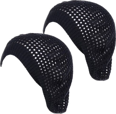an Womens Crochet Flower Beanie Hats Lightweight Cutout Knit Beret Fashion Cap in Kuwait