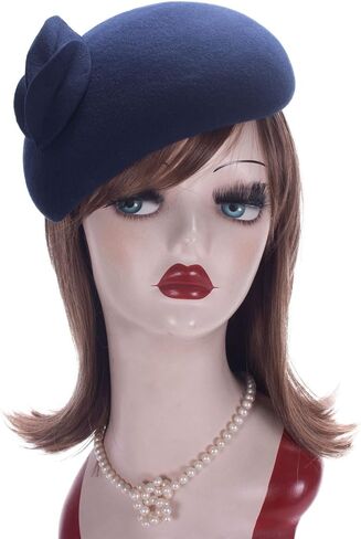 Lawliet Teardrop Women Wool Felt Fascinator Hat Flower Tam Beret Casque A574 in Saudi Arabia
