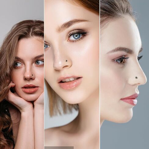 ZYTAIJEW 3pcs 16G 6mm 8mm 10mm G23 Titanium Internally Threaded 3mm Heart/Star/Cross/Moon/Lightning/Round Labret Monroe Lip Tragus Cartilage Earring Ring Stud Piercing Jewelry in Kuwait