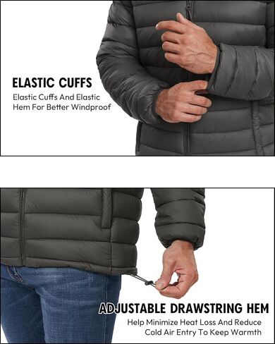 Cityork Men's Puffer Jacket Lightweight Winter Coats Water-Resistant Insulated Puffy Jacket for Hiking Travel Snow in Saudi Arabia