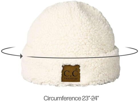 C.C Women Fuzzy Lined Sherpa Cuff Warm Winter Beanie and Mitten Set in Saudi Arabia
