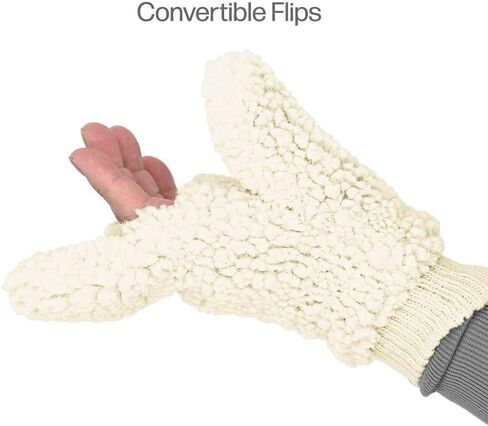 C.C Women Fuzzy Lined Sherpa Cuff Warm Winter Beanie and Mitten Set in Saudi Arabia