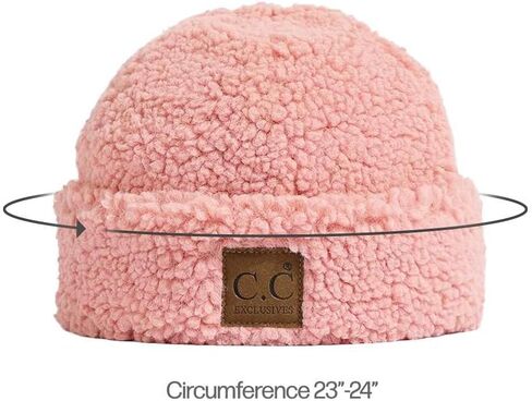 C.C Women Fuzzy Lined Sherpa Cuff Warm Winter Beanie and Mitten Set in Kuwait