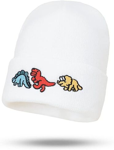 محبوك قبعة القبعات ديناصور التطريز القبعات بنين بنات قبعة الشتاء لينة الدافئة مكبل قبعة الجمجمة in Kuwait