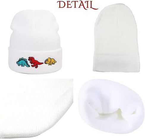 محبوك قبعة القبعات ديناصور التطريز القبعات بنين بنات قبعة الشتاء لينة الدافئة مكبل قبعة الجمجمة in Kuwait