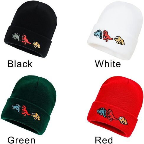 محبوك قبعة القبعات ديناصور التطريز القبعات بنين بنات قبعة الشتاء لينة الدافئة مكبل قبعة الجمجمة in Kuwait