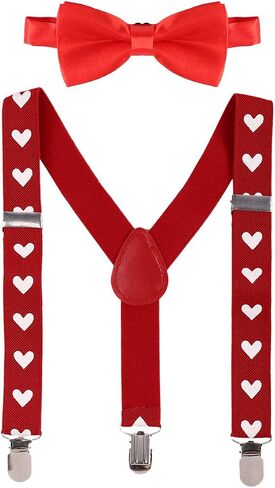 IBTOM CASTLE Baby Boys Y Back Adjustable Elastic Suspender Strong Sturdy Clip-on Braces Pre tied Bow Tie Perfect for Tuxed in Saudi Arabia