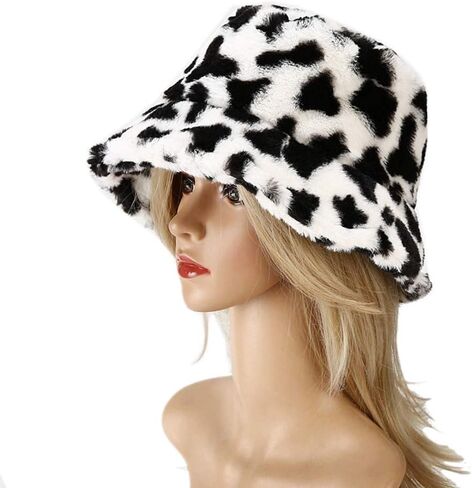 PURFANREE Women's Soft Faux Fur Bucket Hat Fluffy Winter Warmer Fisherman Cap in Kuwait