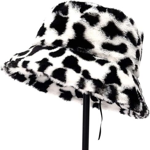 PURFANREE Women's Soft Faux Fur Bucket Hat Fluffy Winter Warmer Fisherman Cap in Kuwait