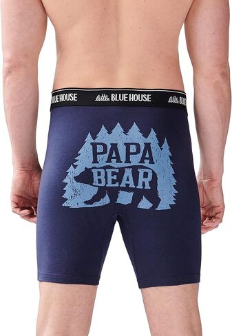 Little Blue House by Hatley Men's Novelty Boxer Briefs, Papa Bear, Large in Kuwait