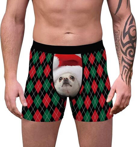 Jumppmile Men's Christmas Xmas Boxers Shorts Funny Santa Claus Underwear Boxer Briefs in Saudi Arabia