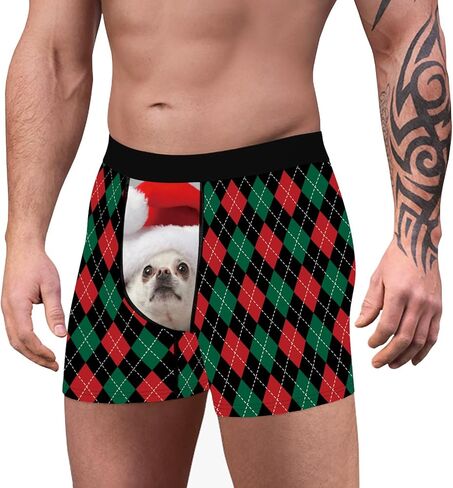 Jumppmile Men's Christmas Xmas Boxers Shorts Funny Santa Claus Underwear Boxer Briefs in Saudi Arabia