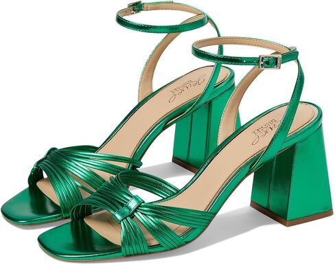 Jewel Badgley Mischka Michelle Metallic Strappy Block Heels in Saudi Arabia