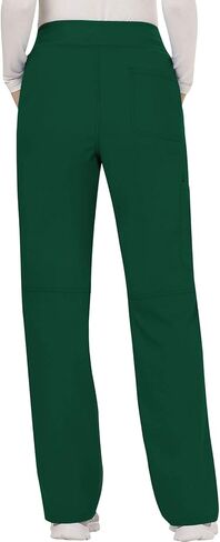 مجموعة ملابس العمل النسائية من Cherokee Revolution WW610 Mock Wrap Top & WW110 Mid Rise Straight Leg Pull-on Pant، Hunter Green - L Top / L Pant in Kuwait