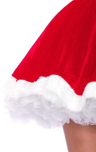 زي Leg Avenue النسائي مكون من قطعتين من أزياء Mrs Claus Santa Christmas مع فستان بغطاء للرأس وحزام in Saudi Arabia