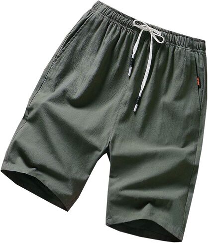 GUNLIRE Big Boy's Linen Shorts Summer Drawstring Elastic Waist Casual Shorts for Boys with Pockets in Kuwait