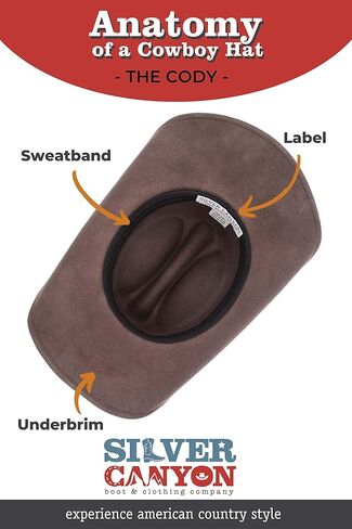 قبعة رعاة البقر الغربية من الصوف الغربي قابلة للتشكيل، كانيون فضي in Kuwait