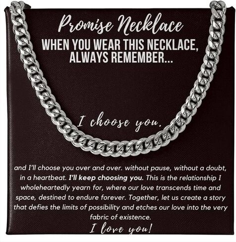Mapileng Promise Necklace For Him, Promise Cuban Chain Necklace for Him, Promise Gifts For Him,Boyfriend Promise Necklace, Gift For Boyfriend, Guy Valentine Gift, Boyfriend Birthday Gift in Kuwait