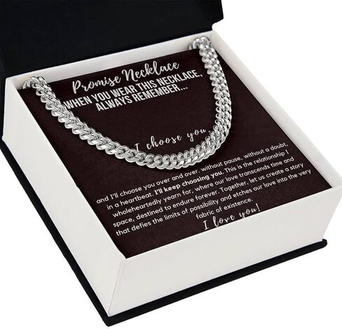 Mapileng Promise Necklace For Him, Promise Cuban Chain Necklace for Him, Promise Gifts For Him,Boyfriend Promise Necklace, Gift For Boyfriend, Guy Valentine Gift, Boyfriend Birthday Gift in Kuwait