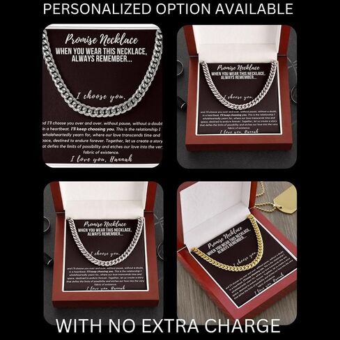 Mapileng Promise Necklace For Him, Promise Cuban Chain Necklace for Him, Promise Gifts For Him,Boyfriend Promise Necklace, Gift For Boyfriend, Guy Valentine Gift, Boyfriend Birthday Gift in Kuwait