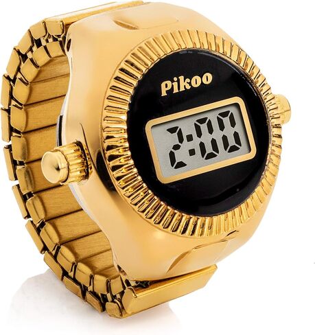 Pikoo: Unisex Digital Ring Watch w/Made in Japan Movement, One Size Fits All (Classic Black) in Saudi Arabia