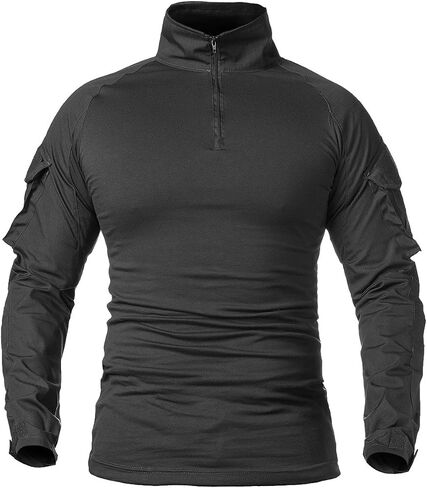 ReFire Gear Men's Military Tactical Army Combat Long Sleeve Shirt Slim Fit Camo T-Shirt with 1/4 Zipper in Saudi Arabia