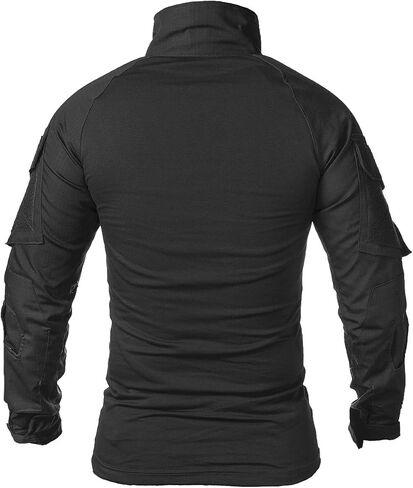 ReFire Gear Men's Military Tactical Army Combat Long Sleeve Shirt Slim Fit Camo T-Shirt with 1/4 Zipper in Saudi Arabia