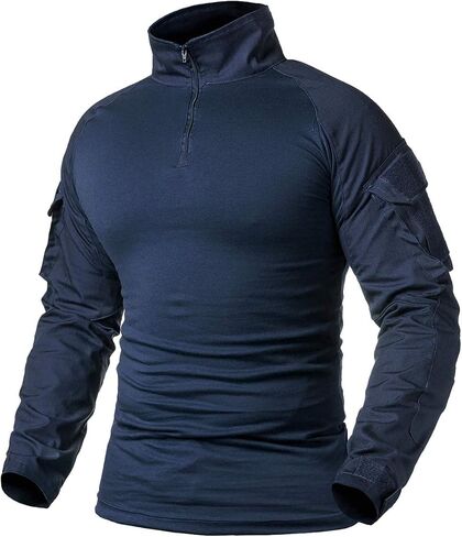 ReFire Gear Men's Military Tactical Army Combat Long Sleeve Shirt Slim Fit Camo T-Shirt with 1/4 Zipper in Saudi Arabia