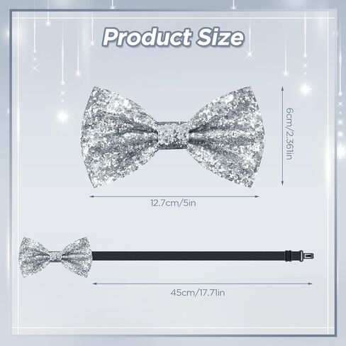 Sparkling Glitter Men's Pre-Tied Bow Tie Shiny Sequins Bowtie for Banquet Carnival Party Christmas Fancy Dress in Saudi Arabia
