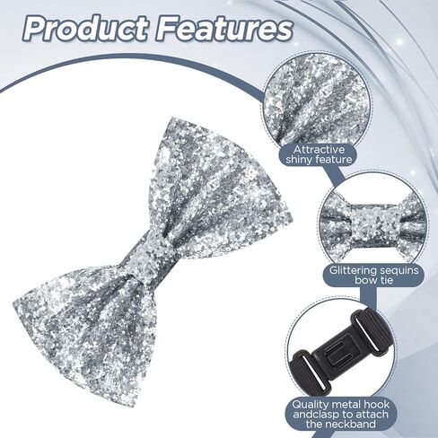 Sparkling Glitter Men's Pre-Tied Bow Tie Shiny Sequins Bowtie for Banquet Carnival Party Christmas Fancy Dress in Saudi Arabia
