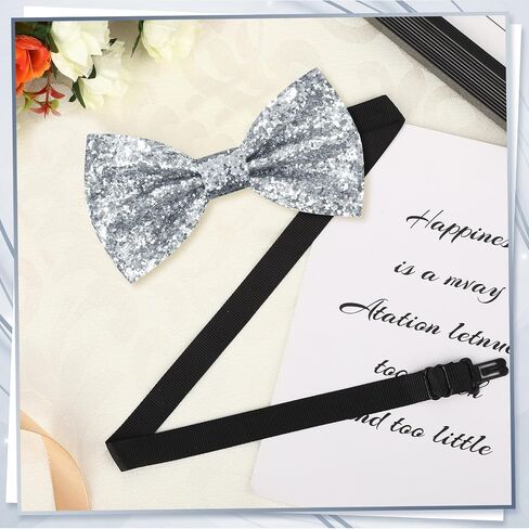 Sparkling Glitter Men's Pre-Tied Bow Tie Shiny Sequins Bowtie for Banquet Carnival Party Christmas Fancy Dress in Saudi Arabia