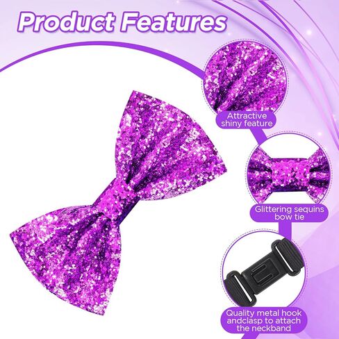 Sparkling Glitter Men's Pre-Tied Bow Tie Shiny Sequins Bowtie for Banquet Carnival Party Christmas Fancy Dress in Saudi Arabia